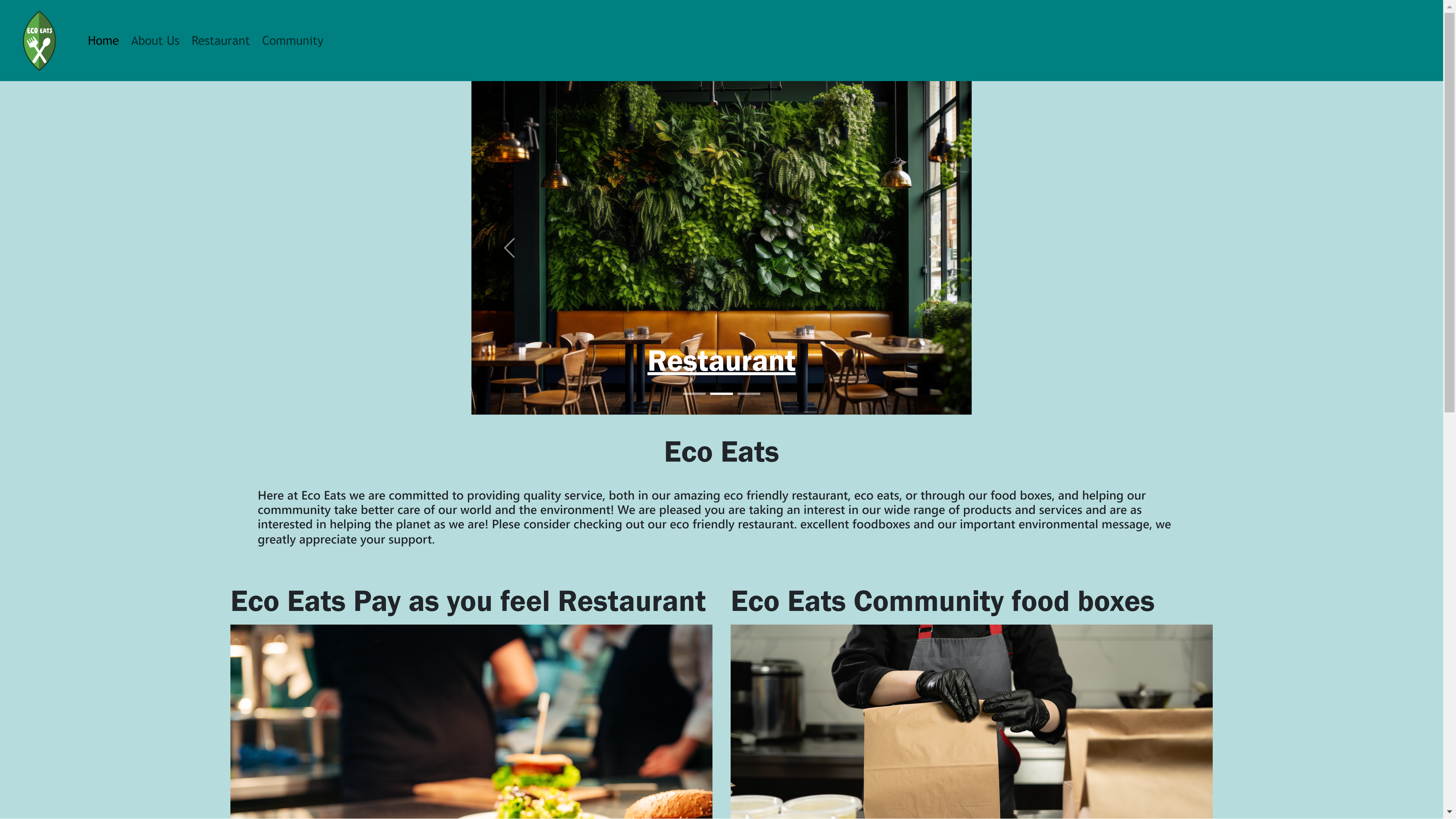 Image of Bootstrap 5 Eco Eats website home page