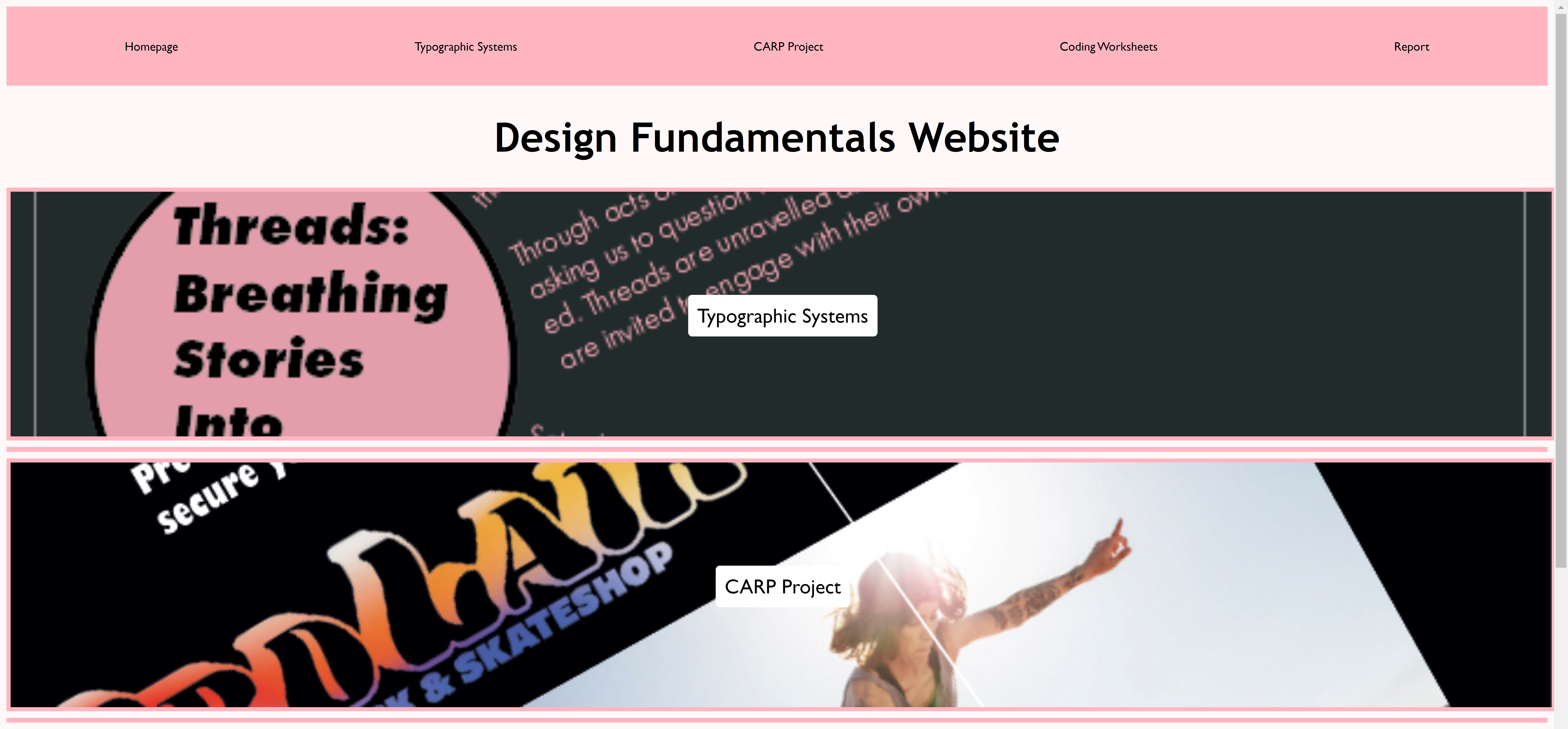Image of HTML/CSS flexbox website homepage